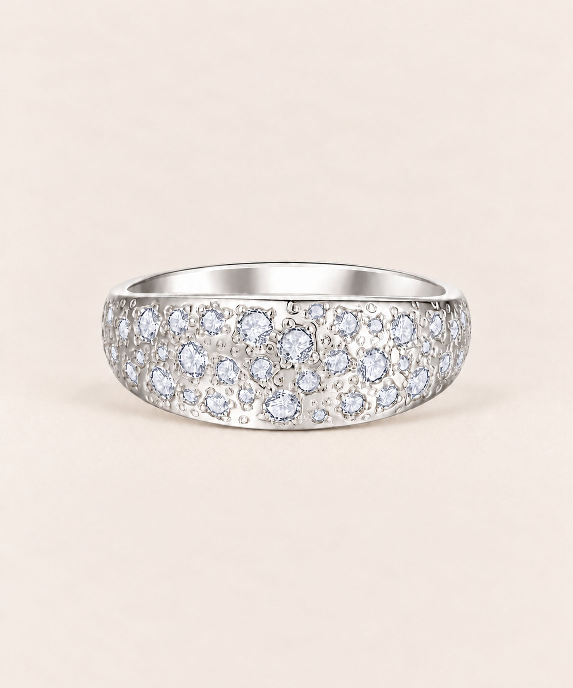 Solid Gold Stardust Moissanite Ring