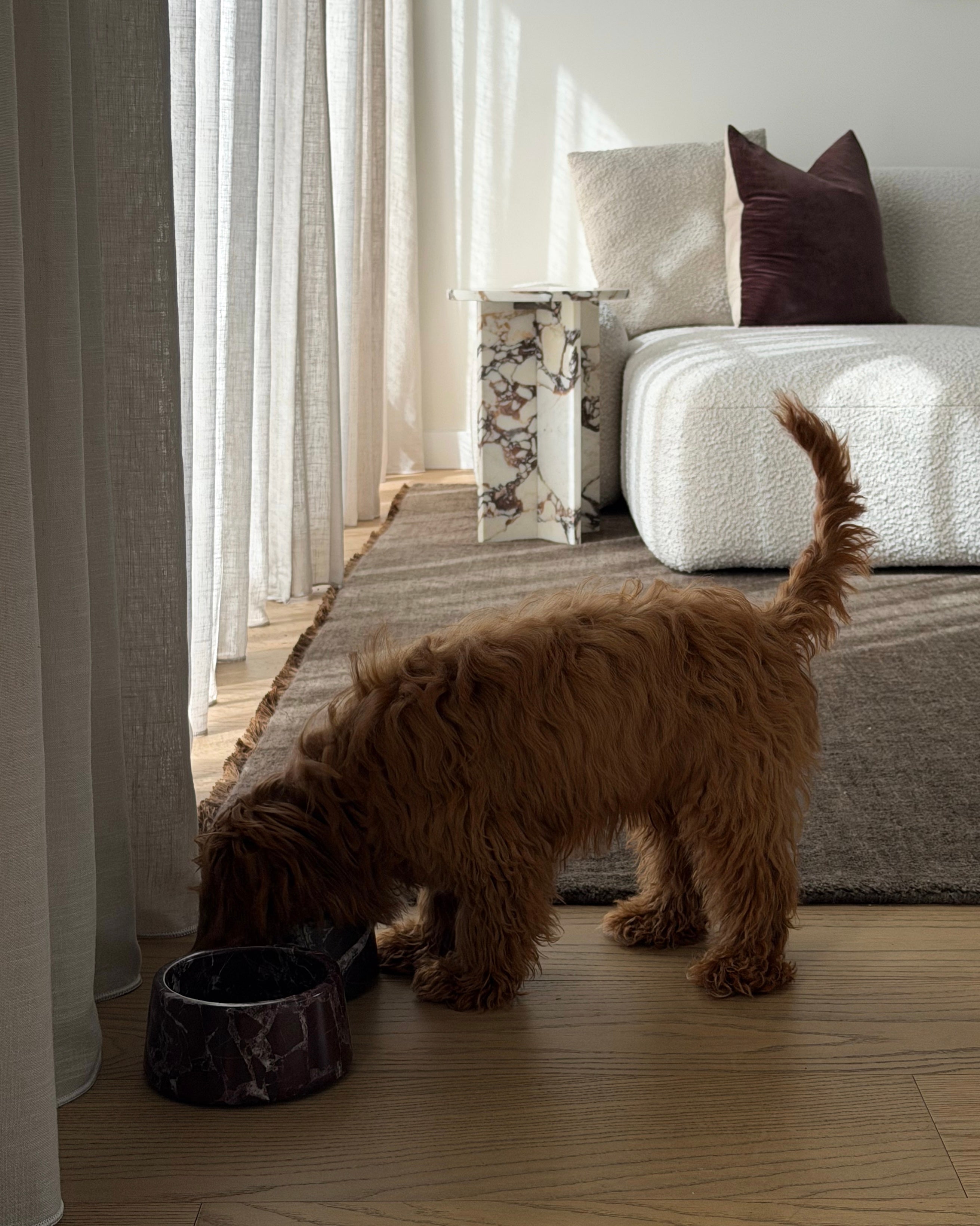 Rosso Levanto Marble Pet Bowl