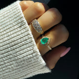 Solid Gold Pear Emerald Ring