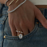 8CT Oval Moissanite Diamond Solitaire Ring