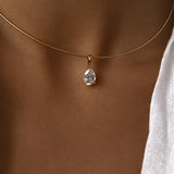 2CT Moissanite Pear Pendant