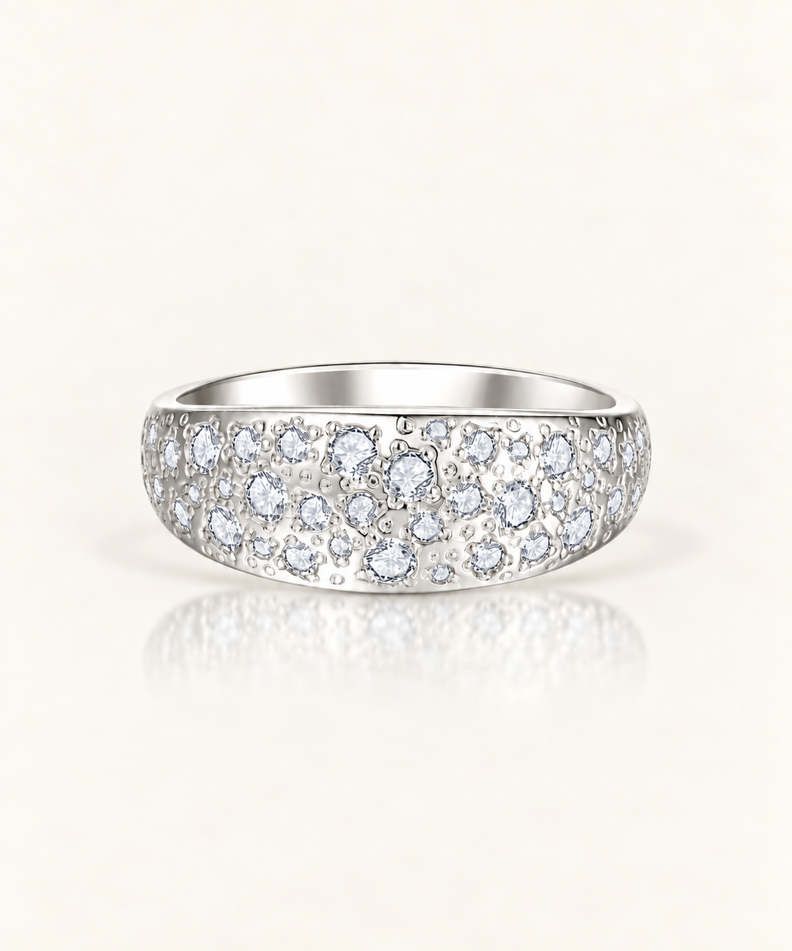 Solid Gold Stardust Moissanite Ring