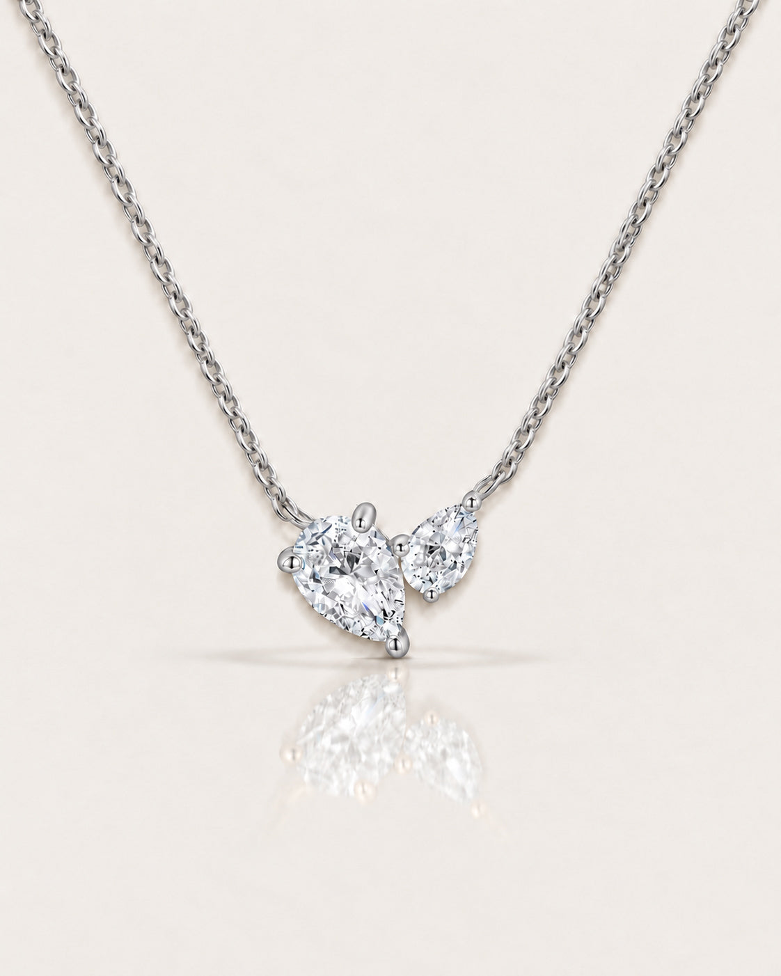 Toi et Moi Moissanite Necklace